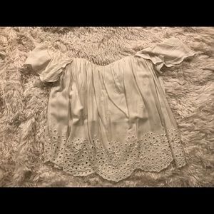 Off the shoulder white crop top